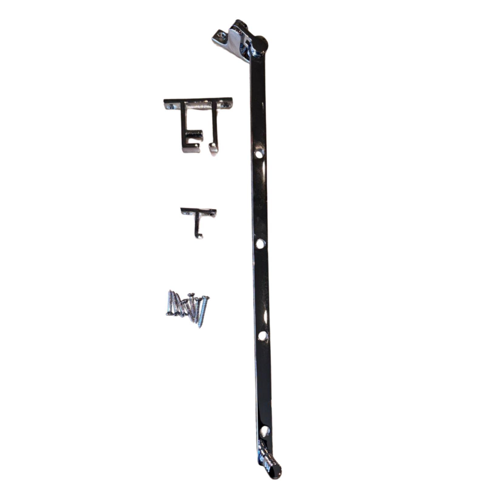 Casement Stay 300mm — Satin Chrome