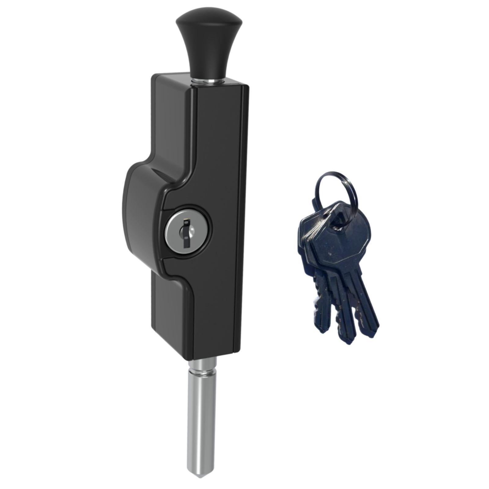 Patio Bolt Lock Black Single SS