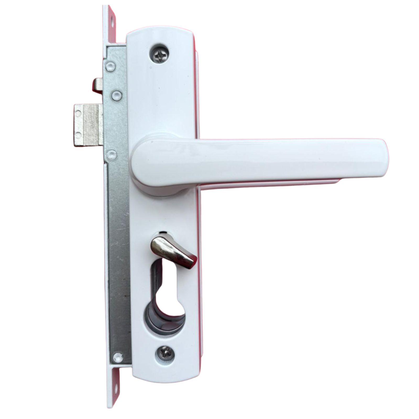 Security Screen Door Lock Hinged White Snib