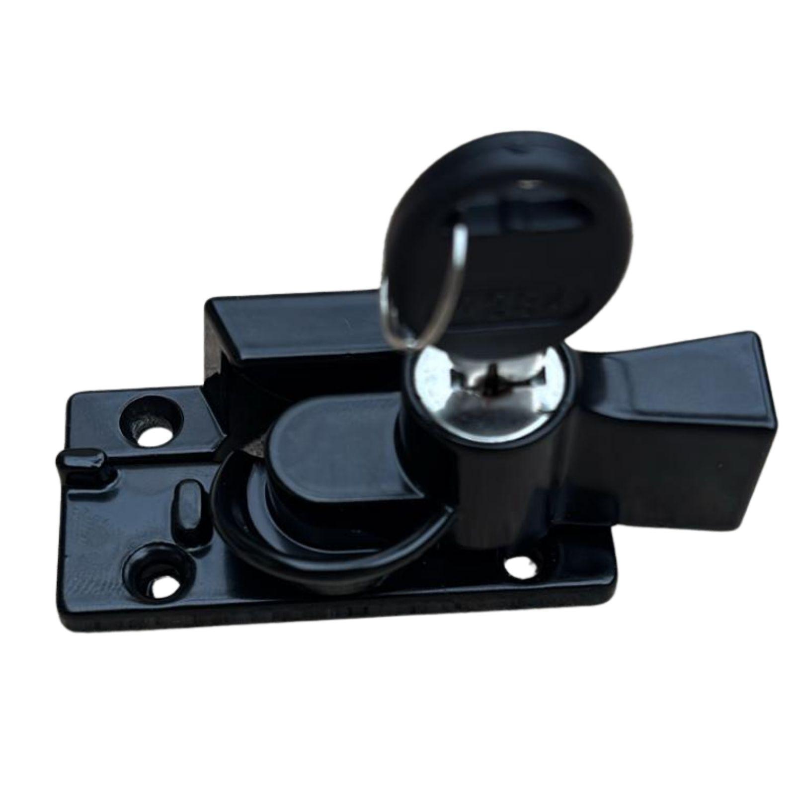 Timber Sash Lock Black Wide Base