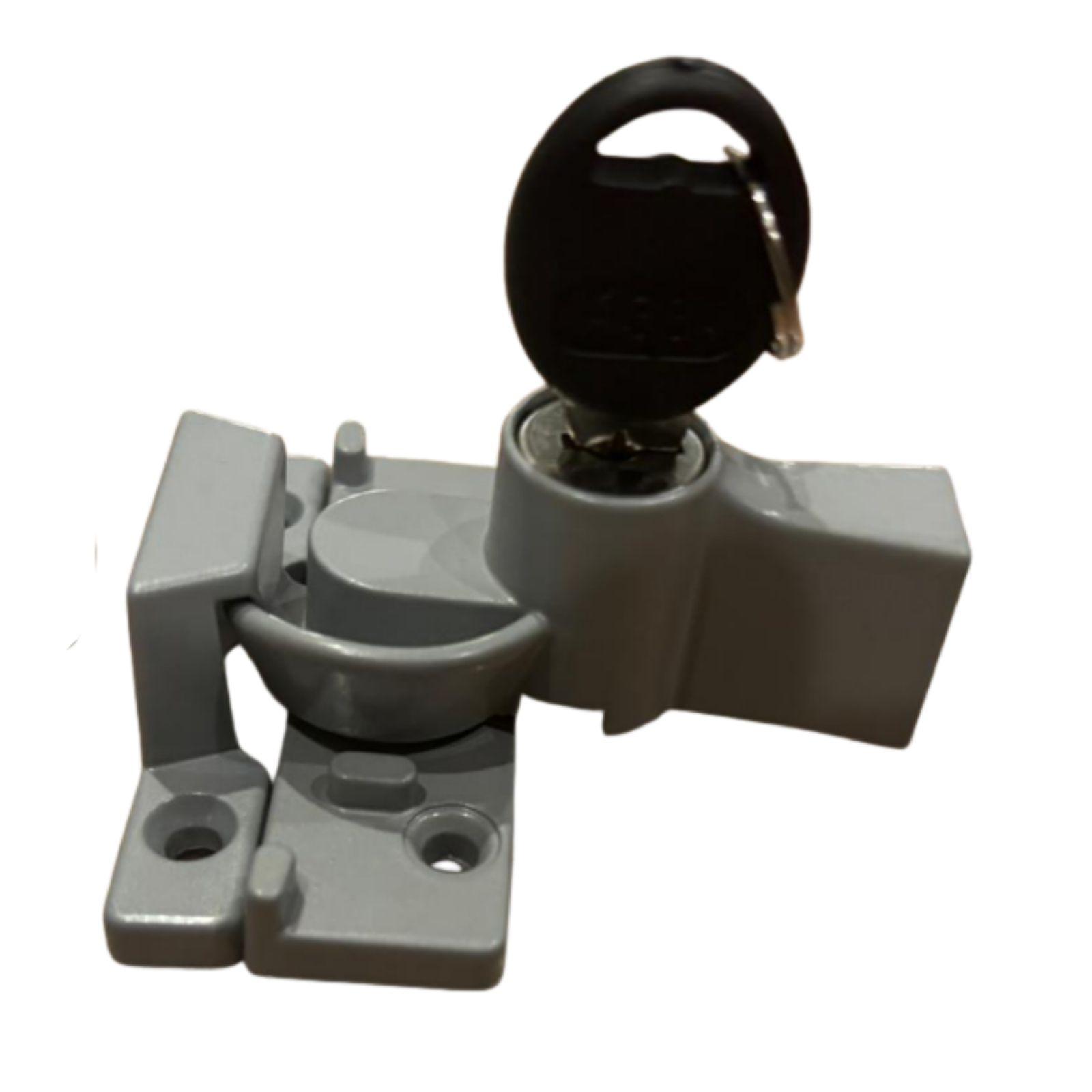 Window Lock Sash Silver Grey Keyed Alike Wide Base