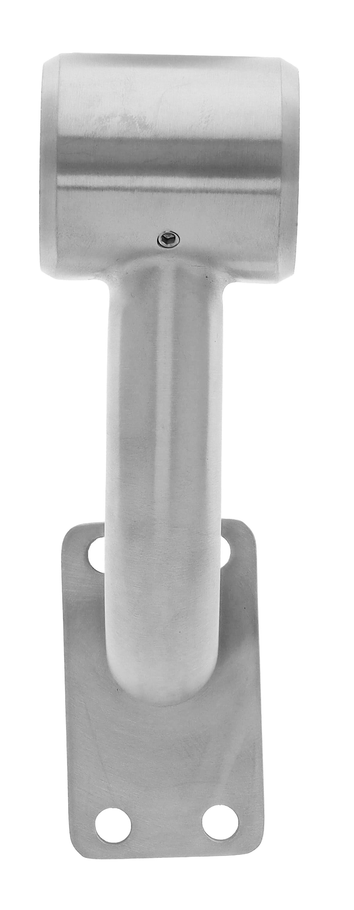 Spare 32mm bracket, 4 hole squared base with grub screw fixing brushed stainless steel