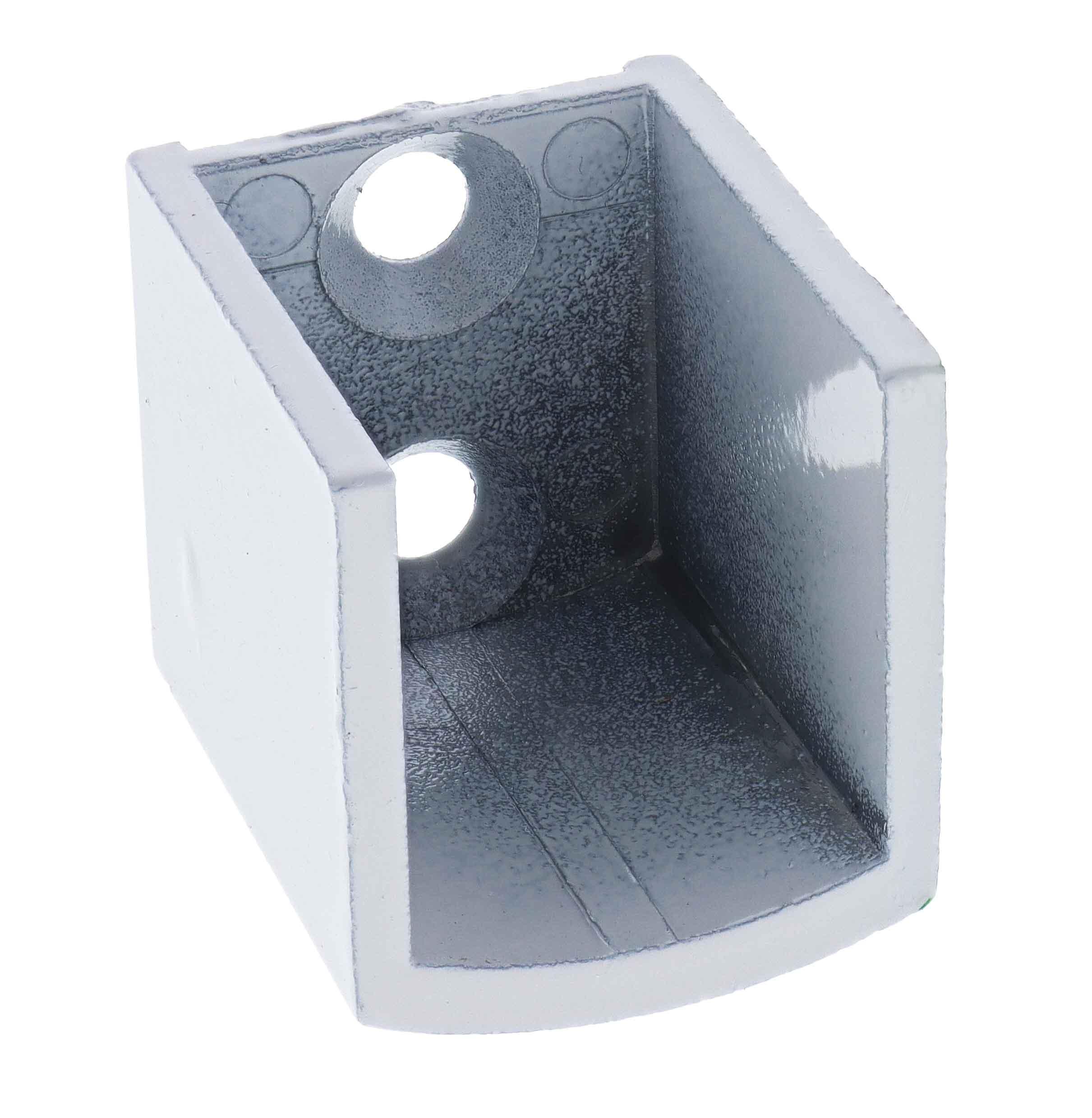Wall bracket for 25mm x 20mm shower track anodised silver