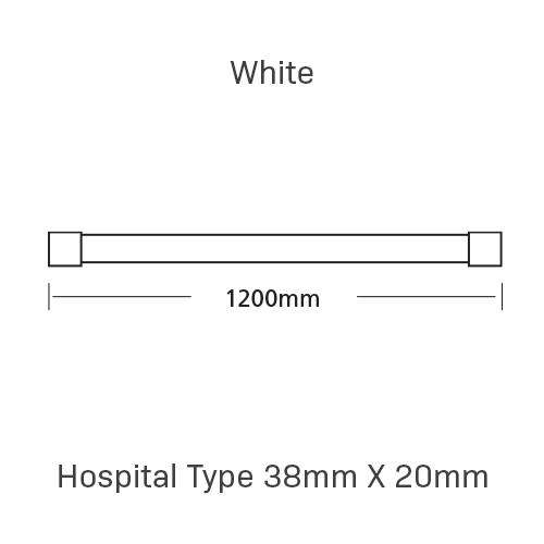 Curtain Track, Hospital Type 38mm X 20mm, 1200MM, , Anodised Silver