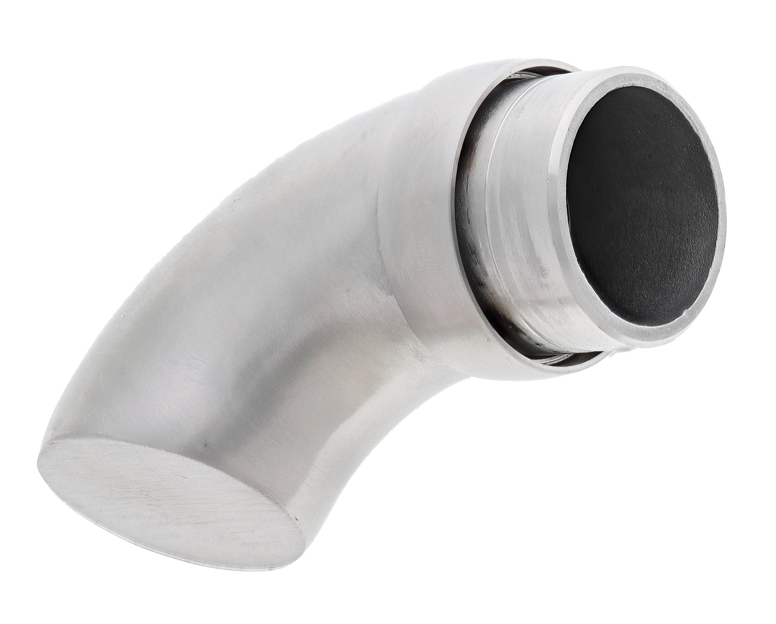 Ritefit Rail 38mm Modular System 90 degree rail end with collar Brushed Stainless Steel