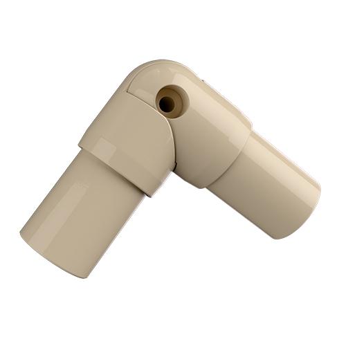 Ritefit Rail 38mm Modular System Adjustable joining piece 90 - 180 degrees Rivet or glue fix Almond ivory