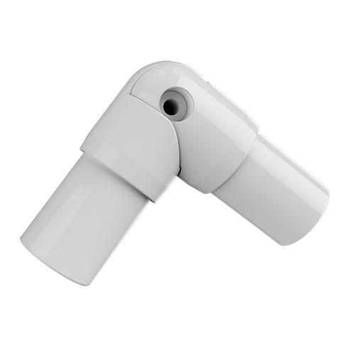 Ritefit Rail 38mm Modular System Adjustable joining piece 90 - 180 degrees Rivet or glue fix White