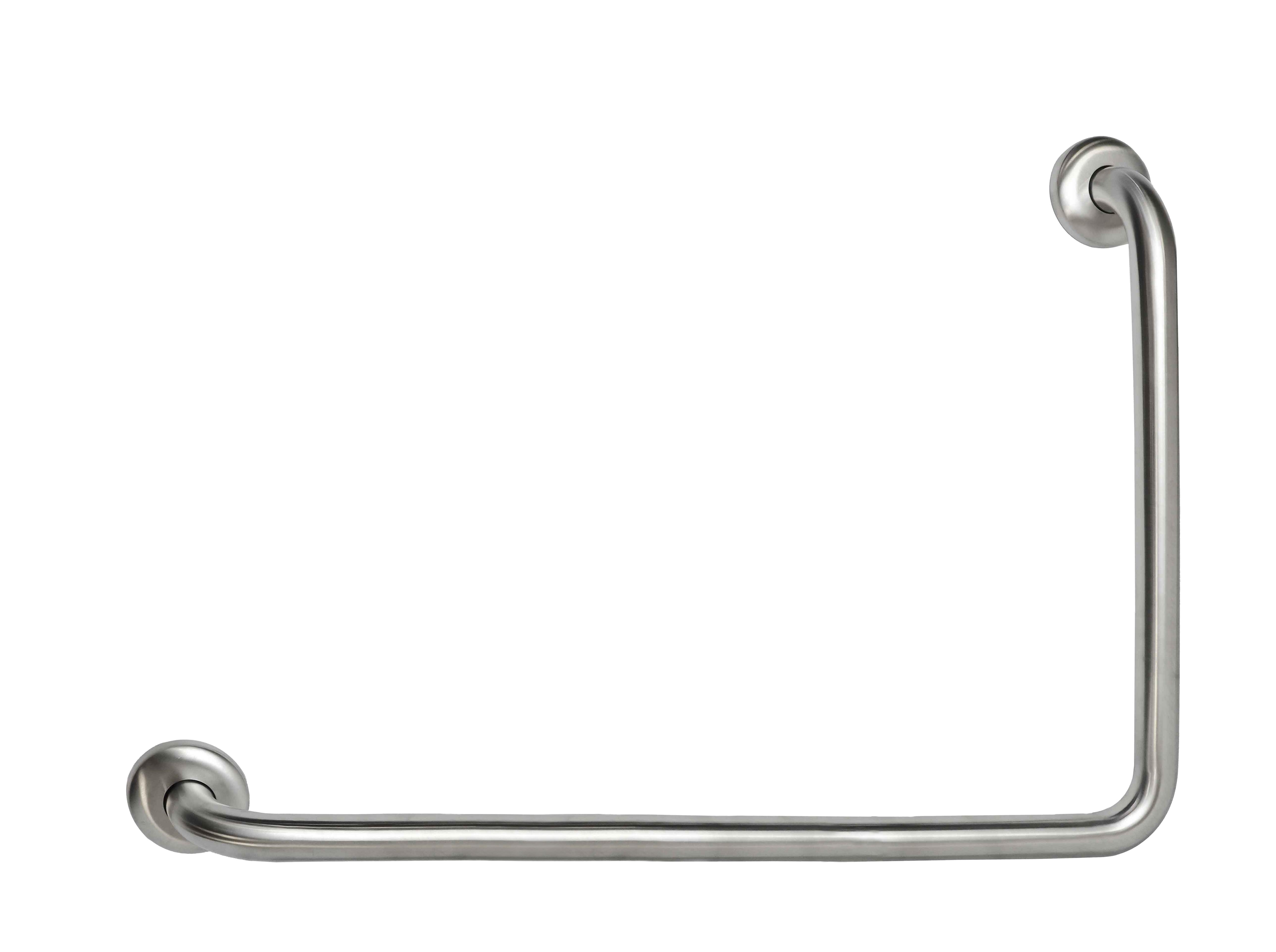 Ambulant Grab Rail, 32mm diameter, 450mm x 600mm, Right hand Concealed Fixing, Stainless steel