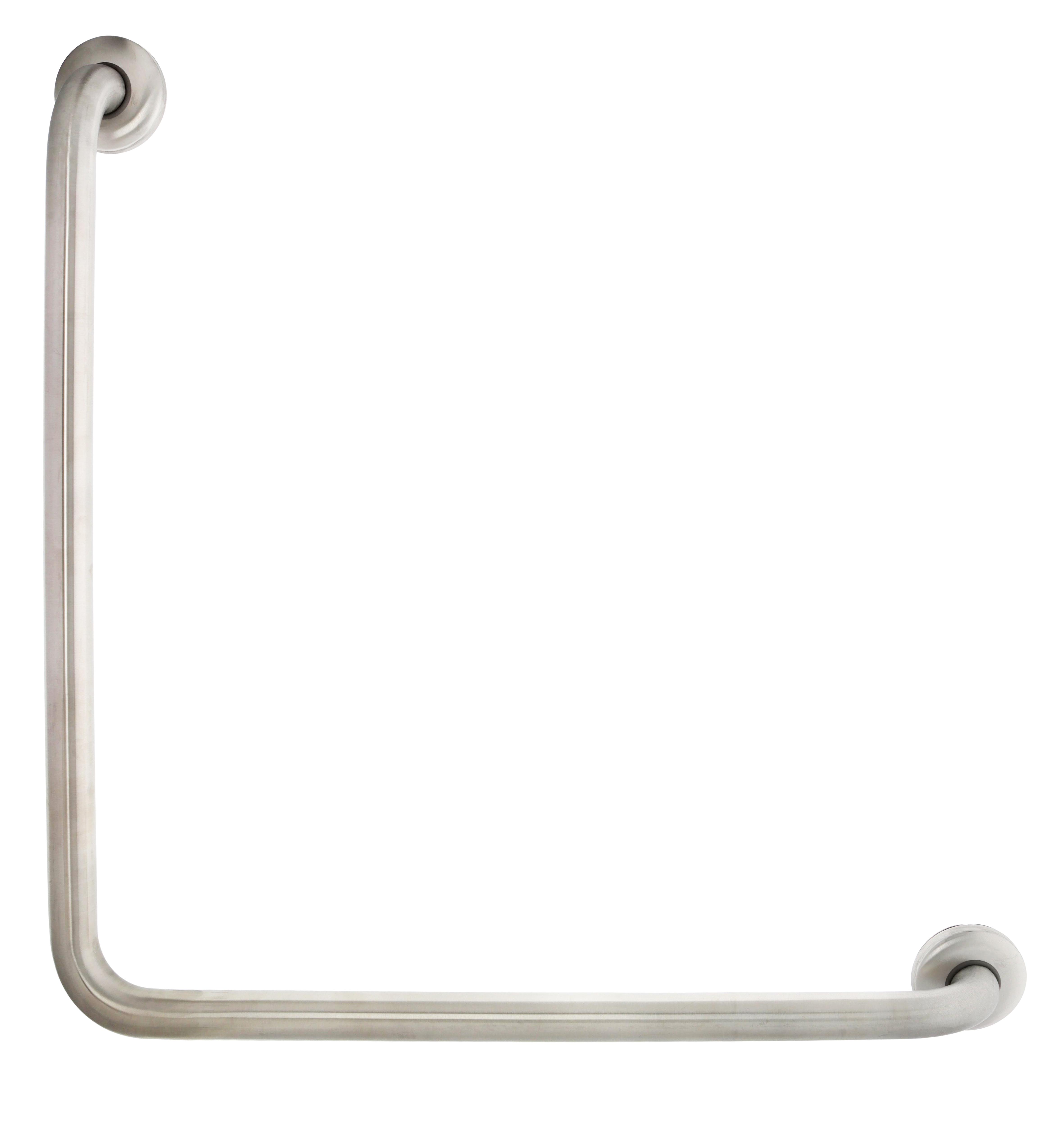 Ambulant Grab Rail, 32mm diameter, 600mm x 600mm, Steri-Gard Concealed Fixing, brushed stainless steel