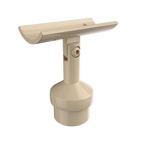 Ritefit Rail 38mm Modular System Horizontal rail support bracket with vertical insert plug adaptor and tube hiding collar section Almond Ivo