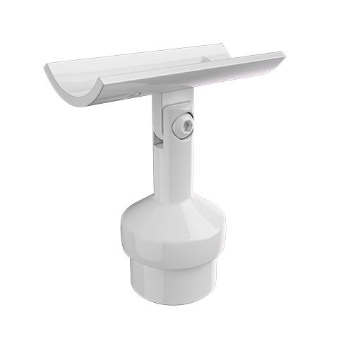 Ritefit Rail 38mm Modular System Horizontal rail support bracket with vertical insert plug adaptor and tube hiding collar section White