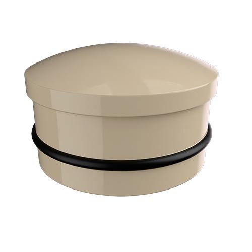 Ritefit Rail 38mm Modular System End cap with rubber insert ring Almond Ivory