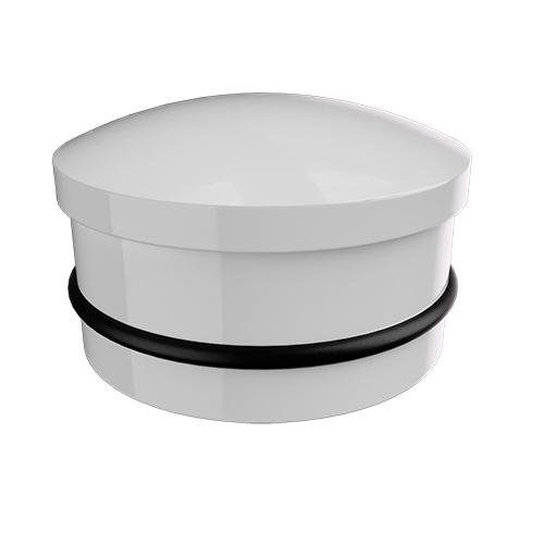 Ritefit Rail 38mm Modular System End cap with rubber insert ring White