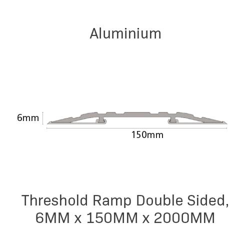 Threshold Ramp Double Sided, 6mm x 150mm x 2000mm, Aluminium