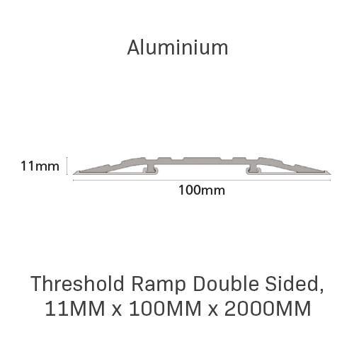 Threshold Ramp Double Sided, 11mm x 100mm x 2000mm, Aluminium