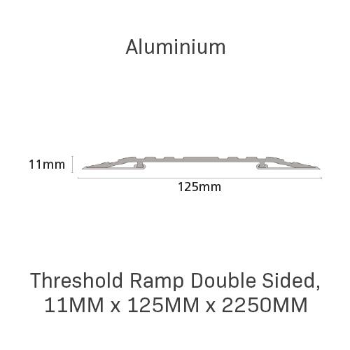 Threshold Ramp Double Sided, 11mm x 125mm x 2250mm, Aluminium