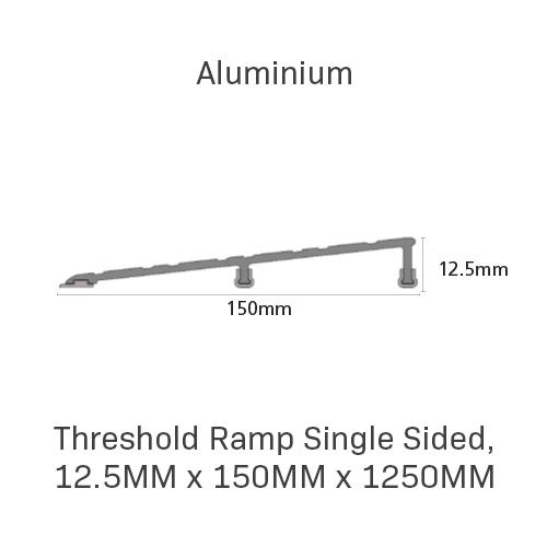 Threshold Ramp Single Sided, 12.5mm x 150mm x 1250mm, Aluminium