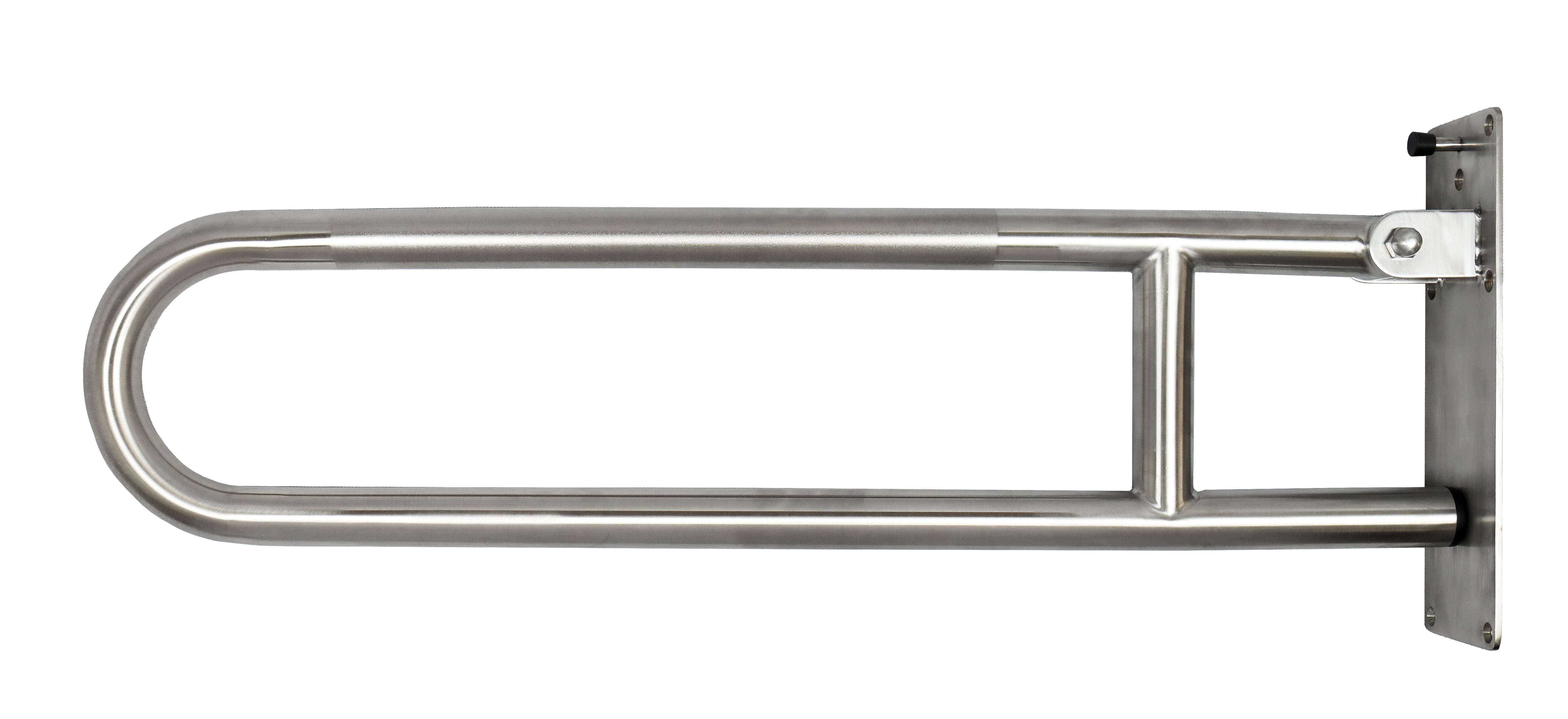 Drop down grab rail, 35mm diameter x 800mm, peened stainless steel