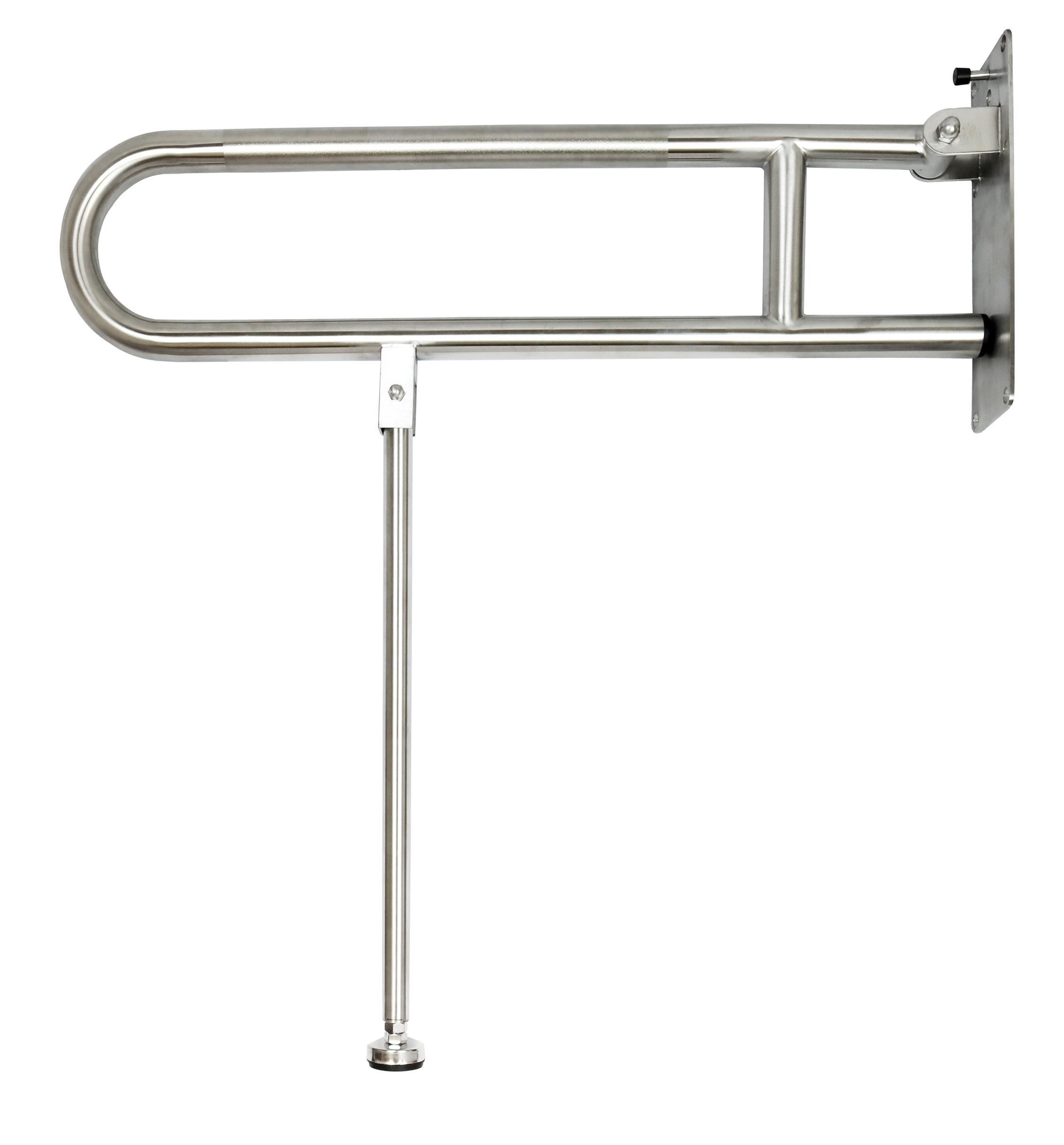Drop down grab rail, Drop down Leg, 35mm diameter x 800mm, peened stainless steel