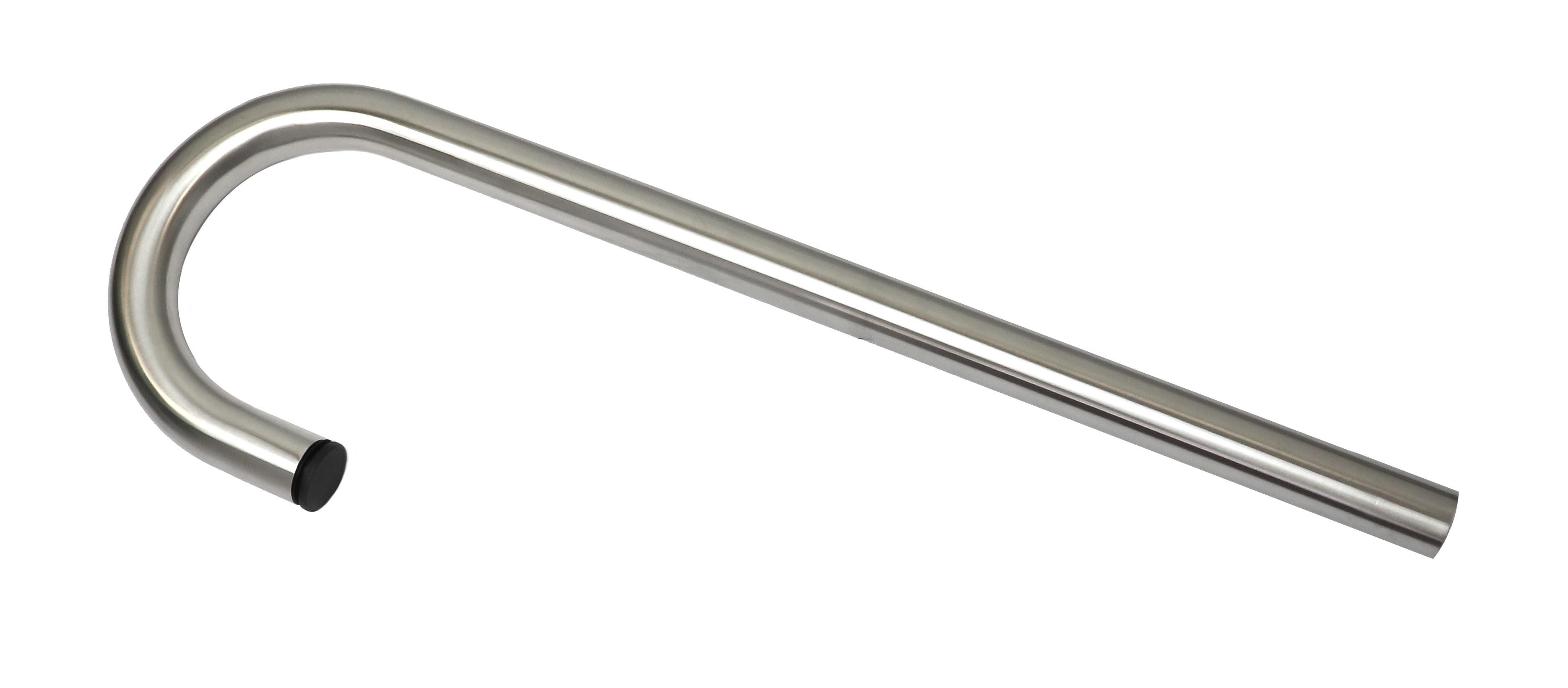 Hook end, 32mm x 1500mm, brushed stainless steel