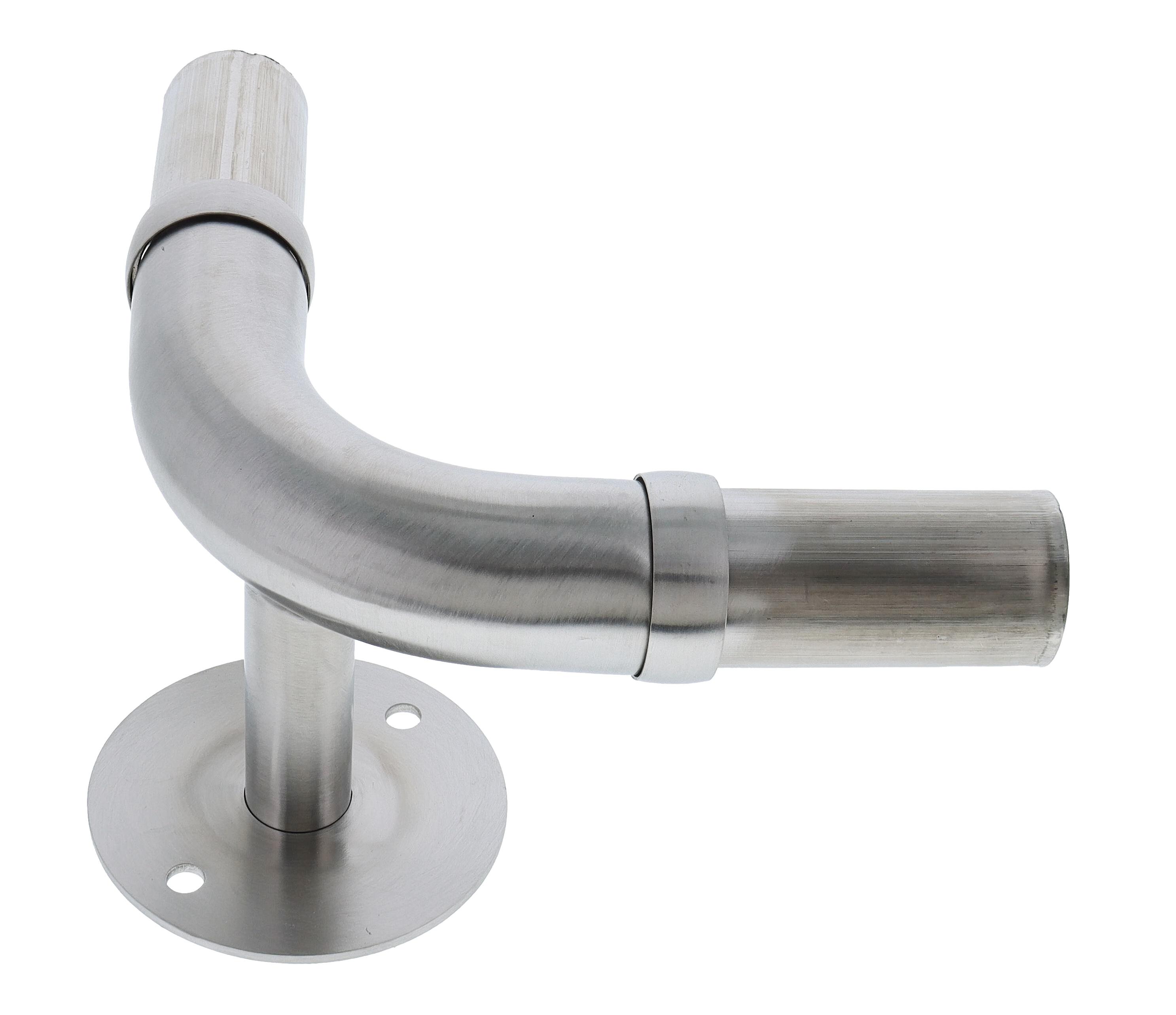 Mounting bracket 90 degree angle for top of post, 32mm, brushed stainless steel