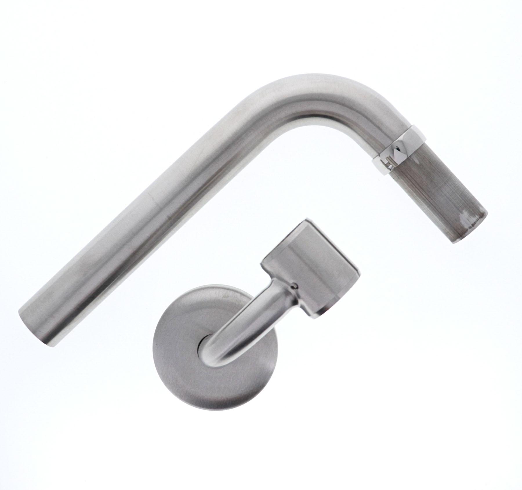 Ramp rail return half set, 32mm, brushed stainless steel