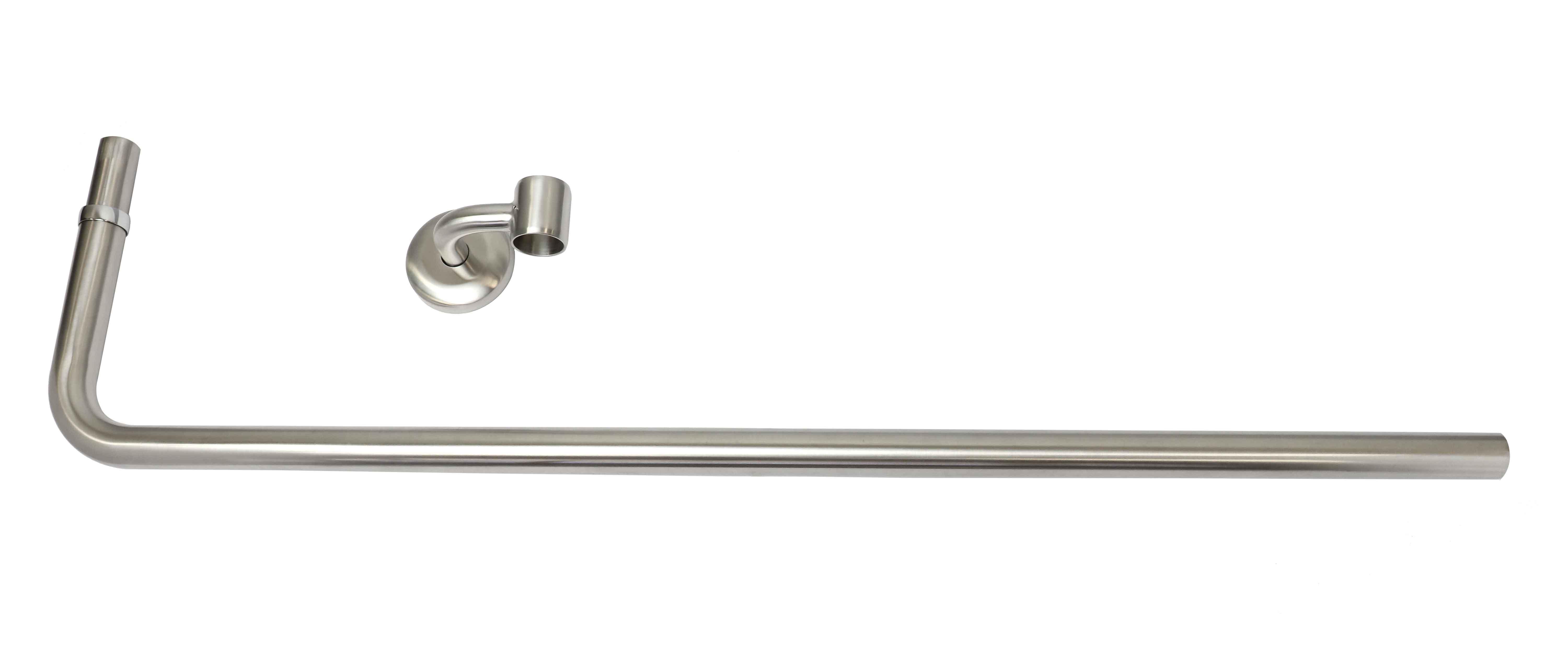Ramp rail return half set with 1000mm extension, 32mm x 1000mm, brushed stainless steel