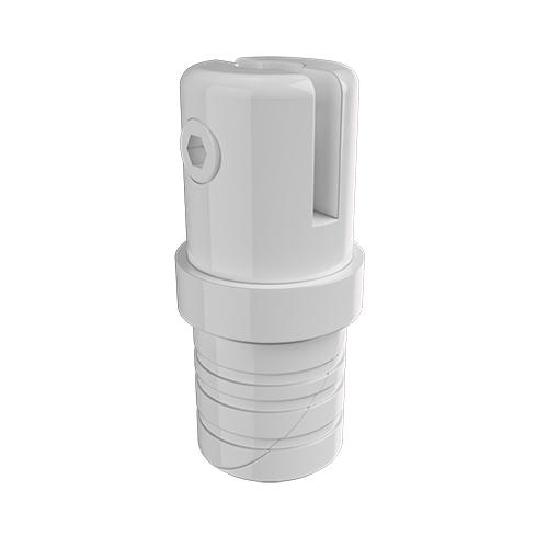 Ritefit Rail 38mm Modular System Multi purpose adaptor for vertical leg insert and mid rail fixings Brushed Stainless Steel