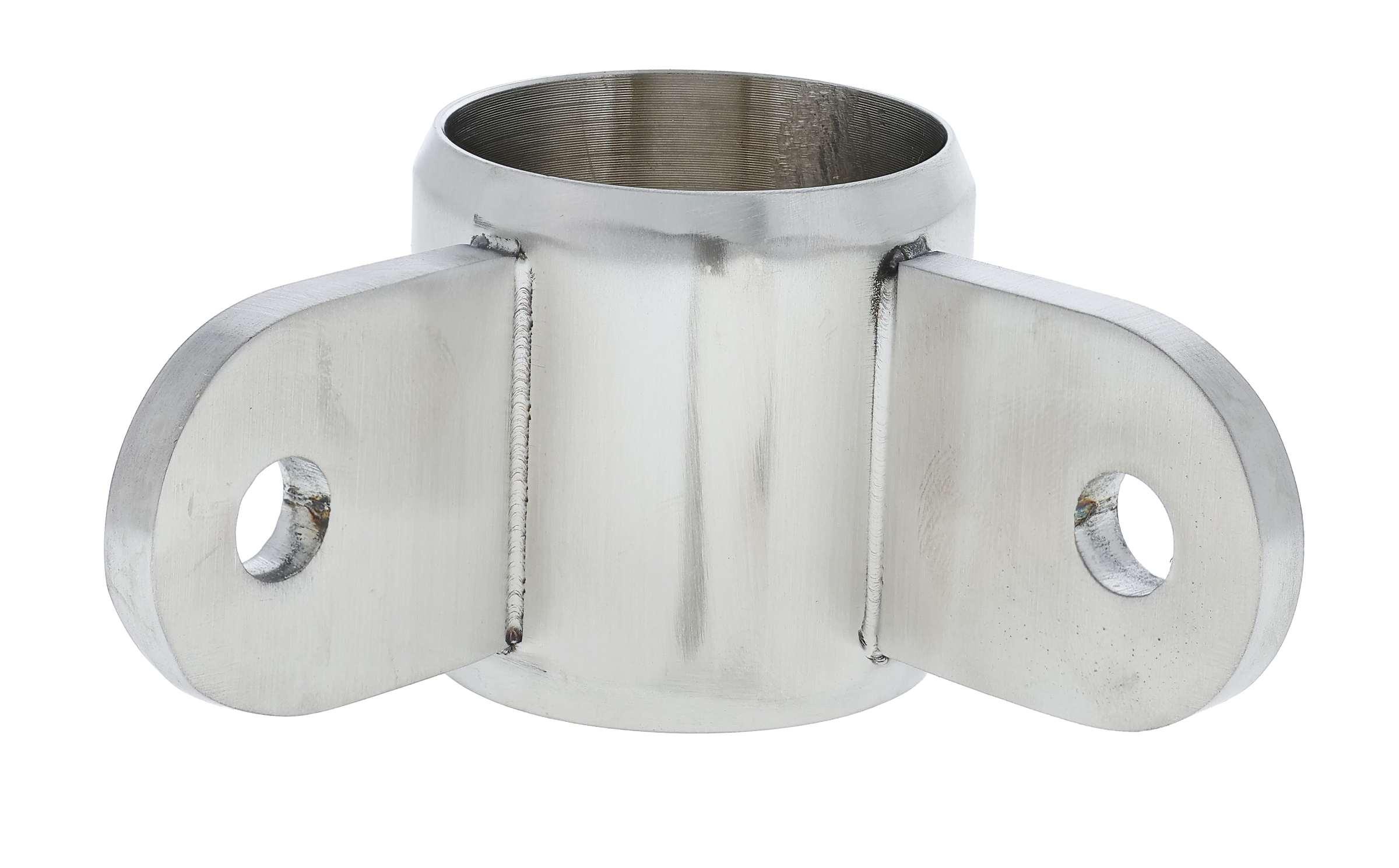 Ritefit Rail 38mm Modular System Mid rail adaptor right angled model made to suit centred leg fixing Brushed Stainless Steel