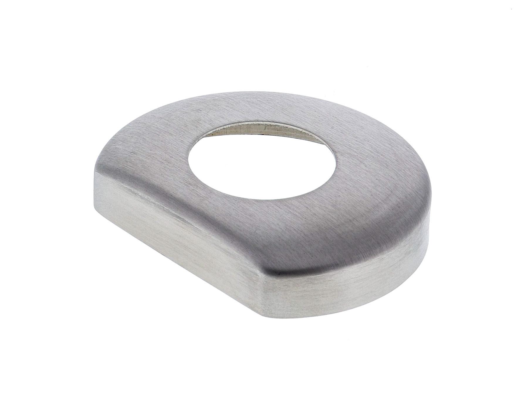 Flange cover squared end 32mm hole brushed stainless steel