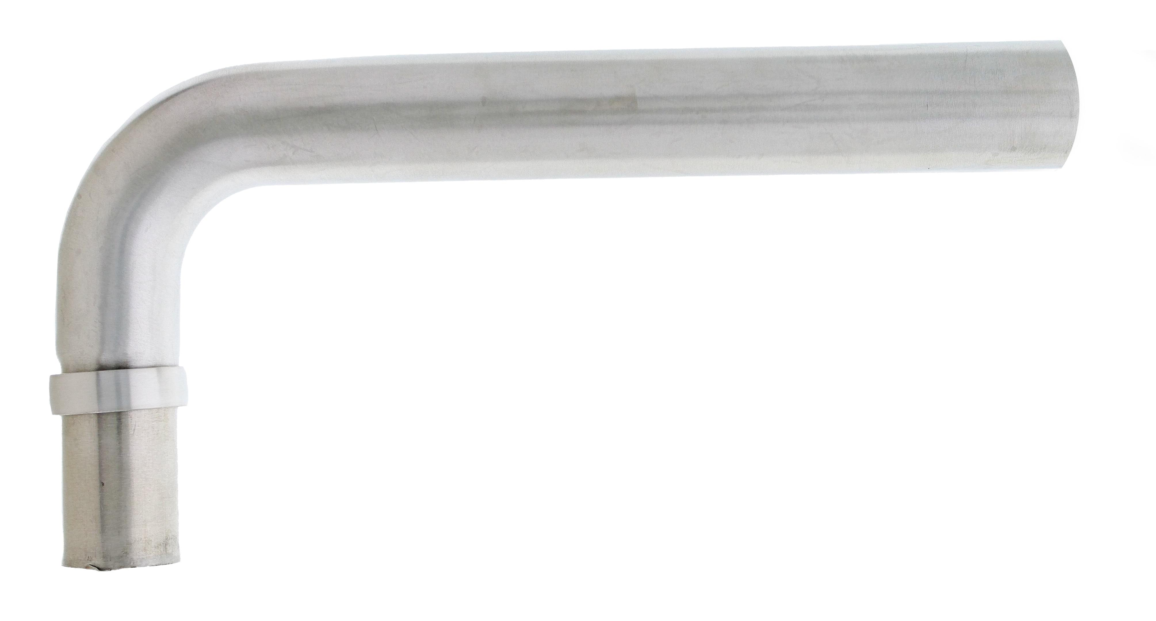 Ritefit Rail 38mm Modular System Elbow 90 degree with 300mm lead in Brushed Stainless Steel