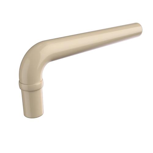 Ritefit Rail 38mm Modular System Elbow 90 degree for 38mm with 300mm lead in pivoting elbow end and dress ring Almond Ivory