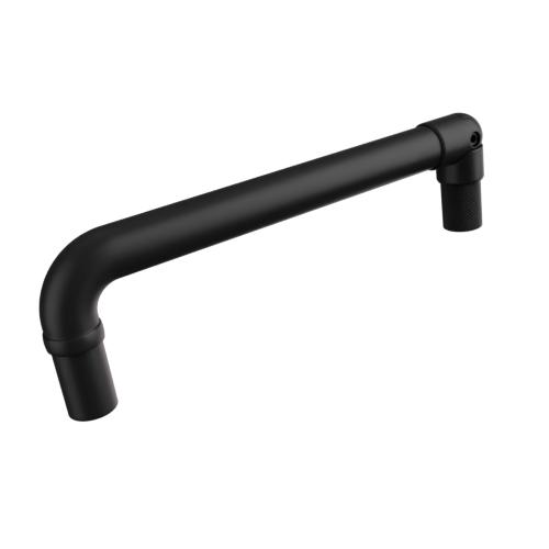 Ritefit Rail 38mm Modular System Elbow 90 degree for 38mm with 300mm lead in pivoting elbow end and dress ring Matte Black