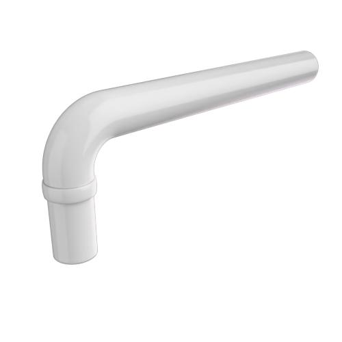 Ritefit Rail 38mm Modular System Elbow 90 degree for 38mm with 300mm lead in pivoting elbow end and dress ring White