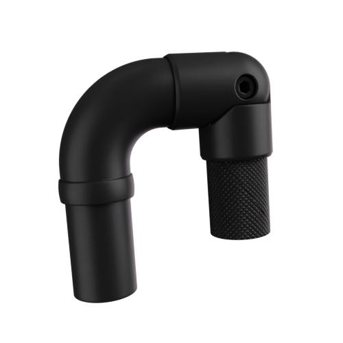 Ritefit Rail 38mm Modular System Bend 90 degree with pivoting elbow attached to create rail angle, split base model Matte Black