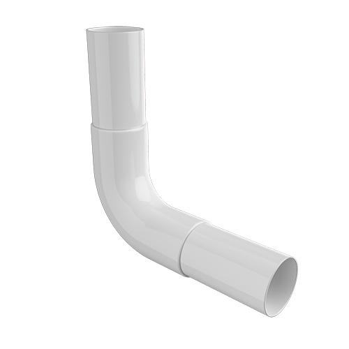 Ritefit Rail 38mm Modular System Elbow 90 degree with dress rings White