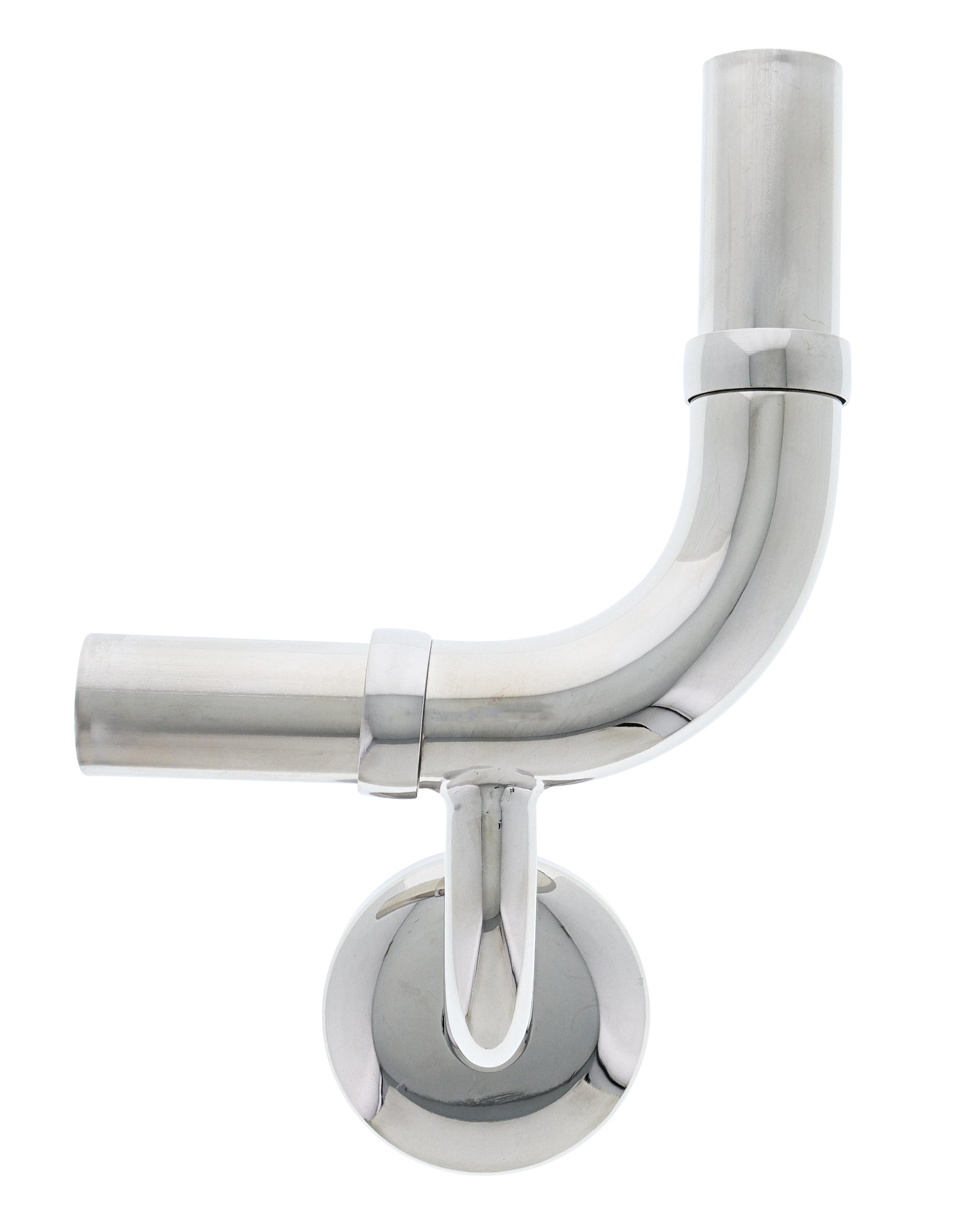 Modular Grab Rails Elbow, Elbow 90 degree vertical rh, Concealed Fixing Polished Stainless Steel