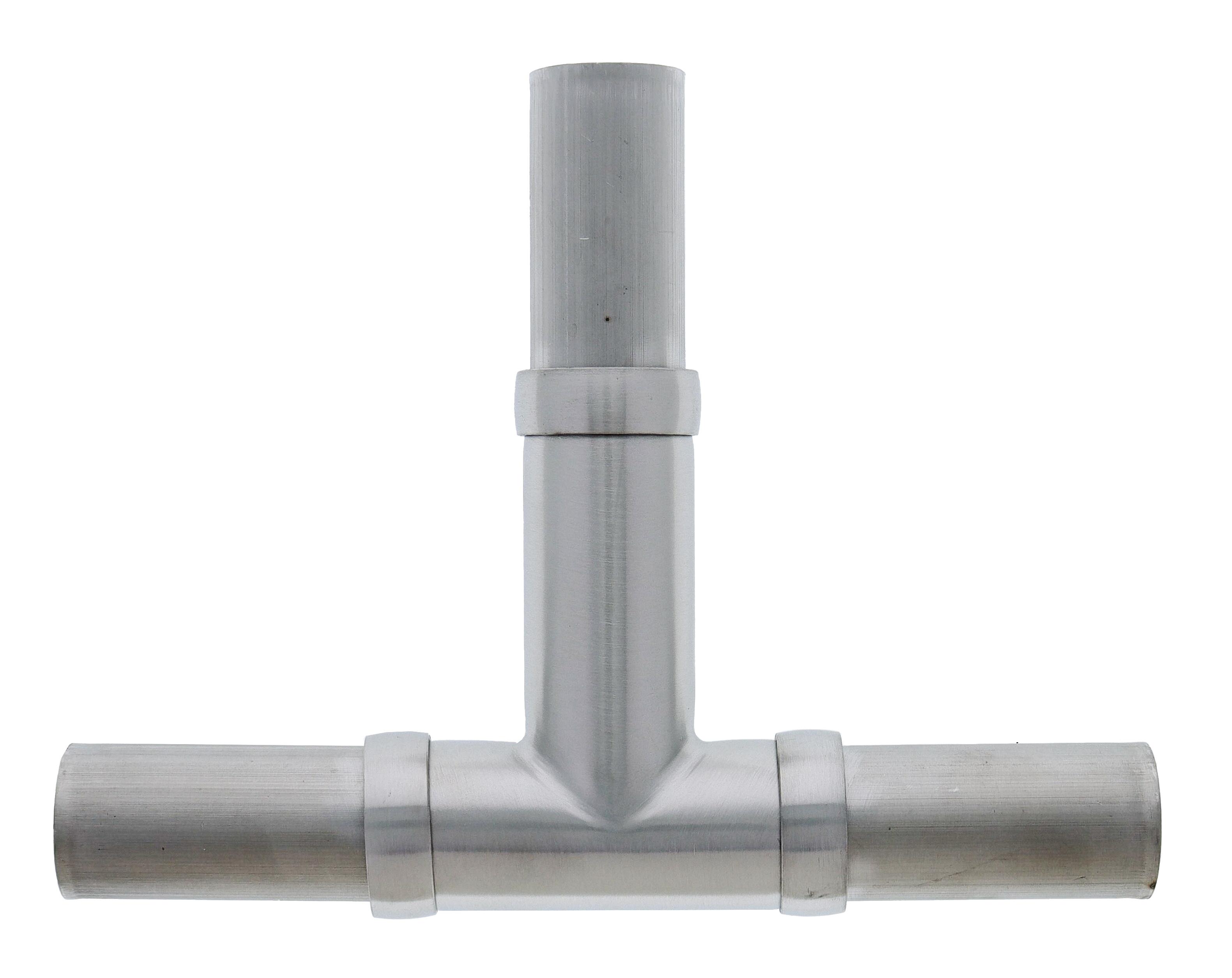 Modular Grab Rails Tee Section, Tee section, Brushed Stainless Steel