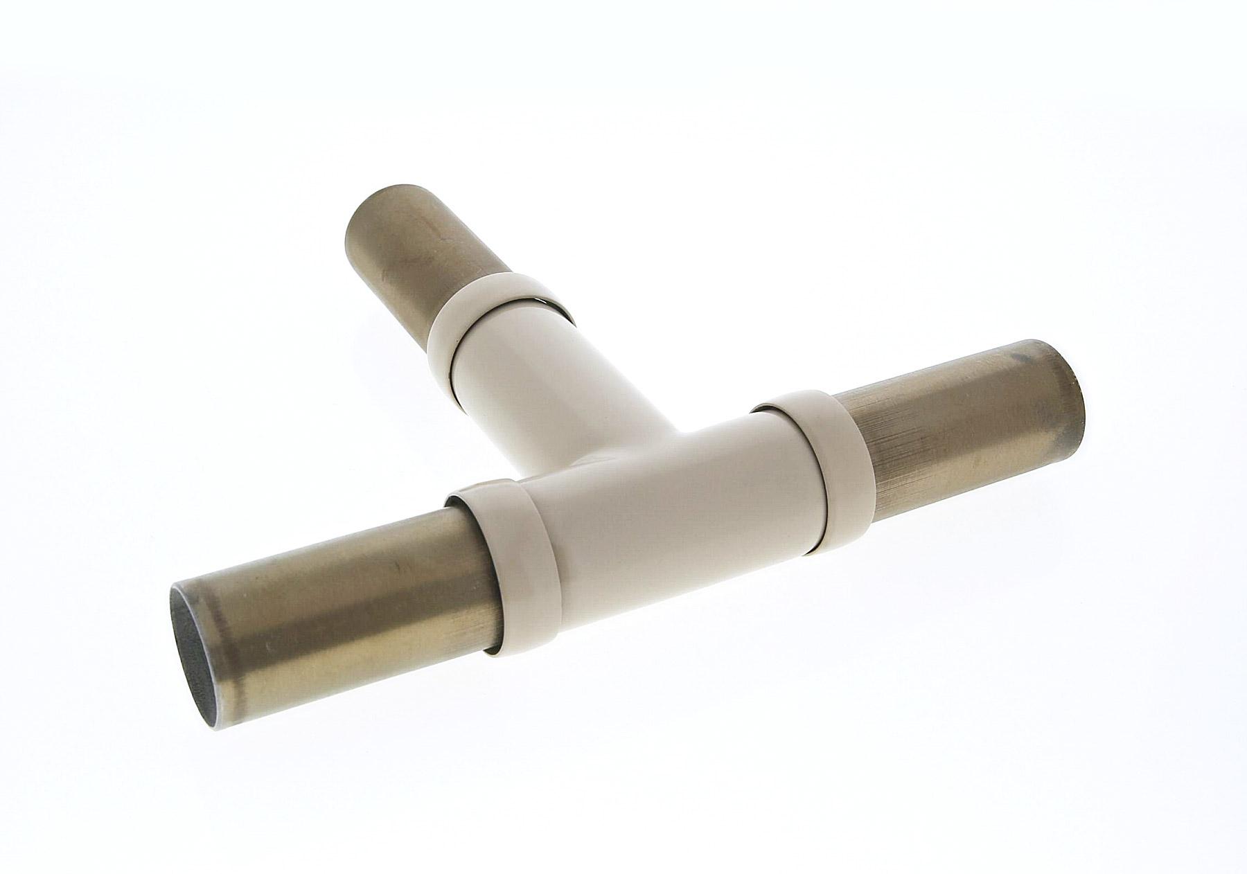 Modular Grab Rails Tee Section, Tee section, Almond Ivory