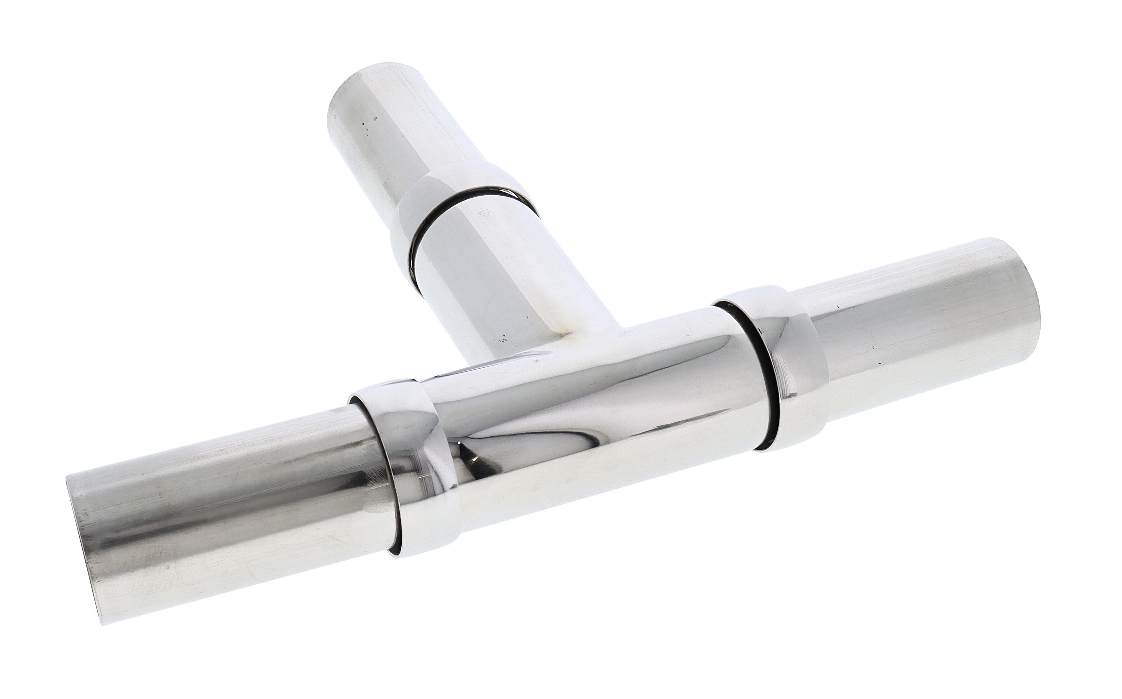 Modular Grab Rails Tee Section, Tee section, Polished Stainless Steel