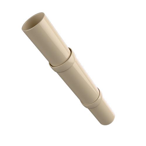 Ritefit Rail 38mm Modular System Straight joiner with two dress rings Almond Ivory