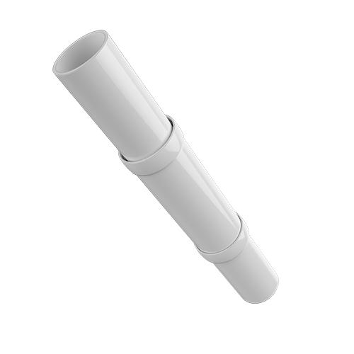 Ritefit Rail 38mm Modular System Straight joiner with two dress rings White