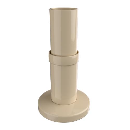 Ritefit Rail 38mm Modular System Straight end with extended tubing to 300mm Almond Ivory