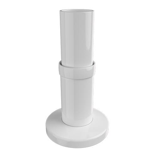 Ritefit Rail 38mm Modular System Straight end with dress ring White