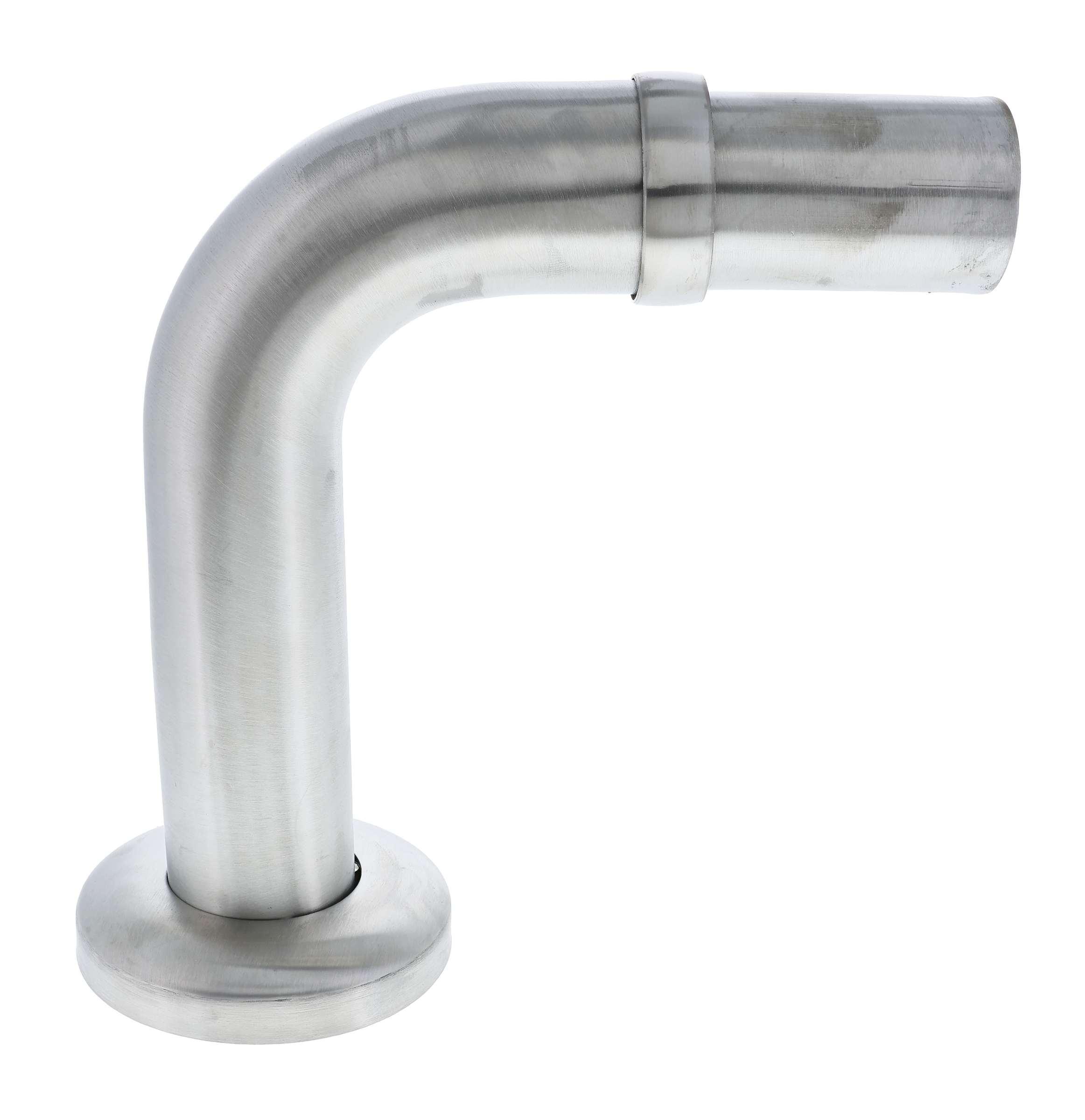 Ritefit Rail 38mm Modular System Elbow end extended length 150mm overall per one with dress ring Brushed Stainless Steel