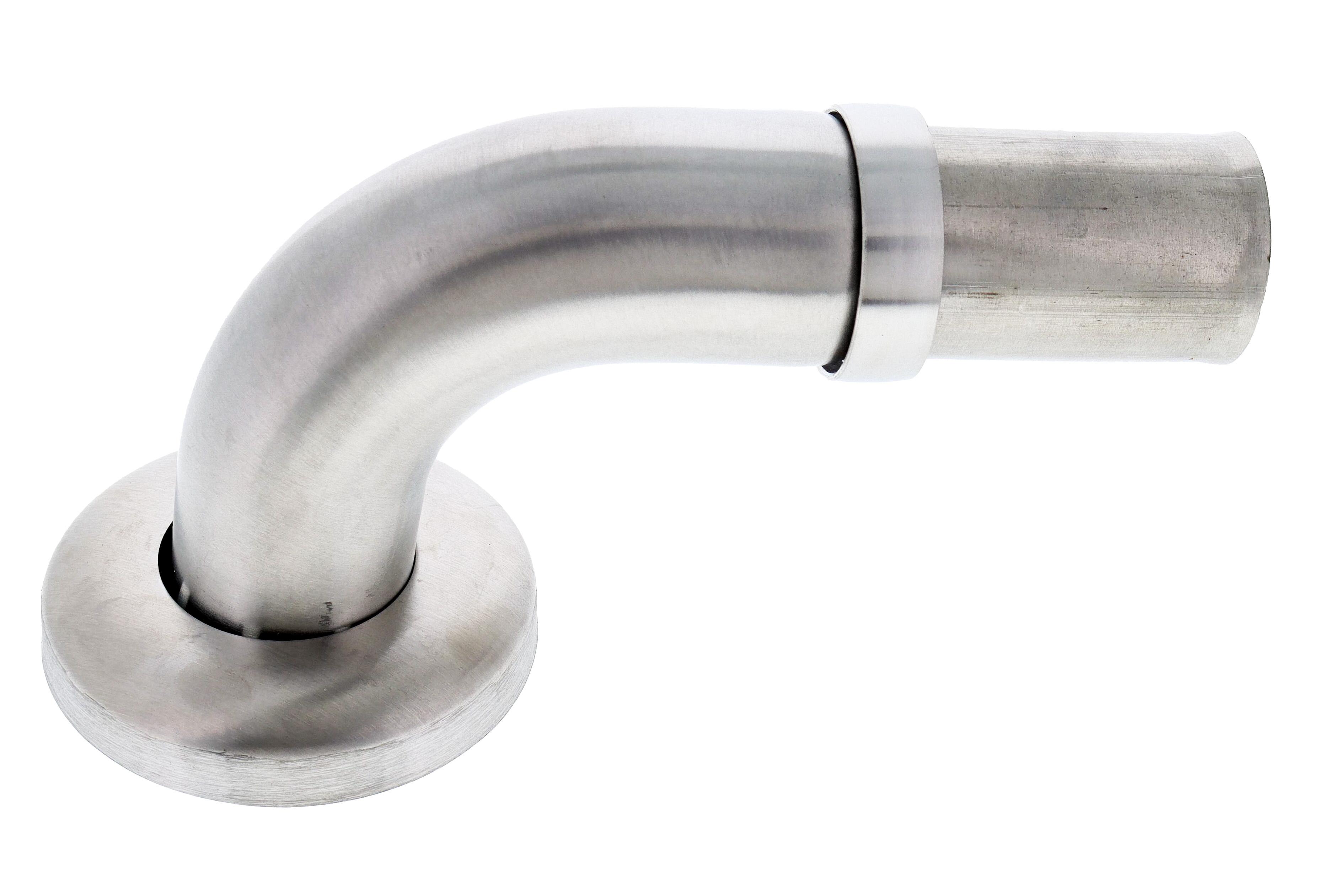 Ritefit Rail 38mm Modular System Elbow end per one with dress ring Brushed Stainless Steel