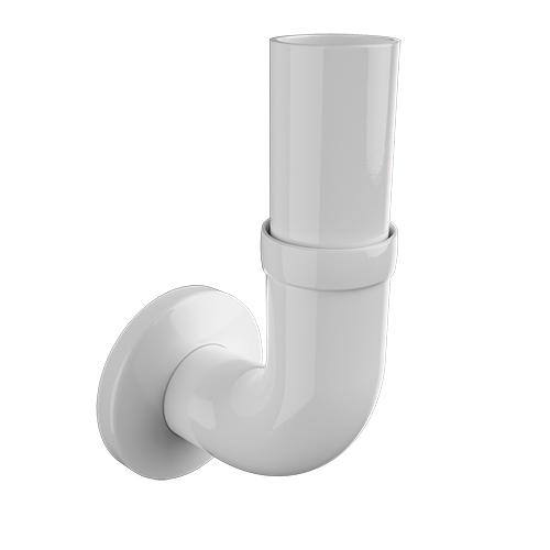 Ritefit Rail 38mm Modular System Elbow end per one with dress ring White