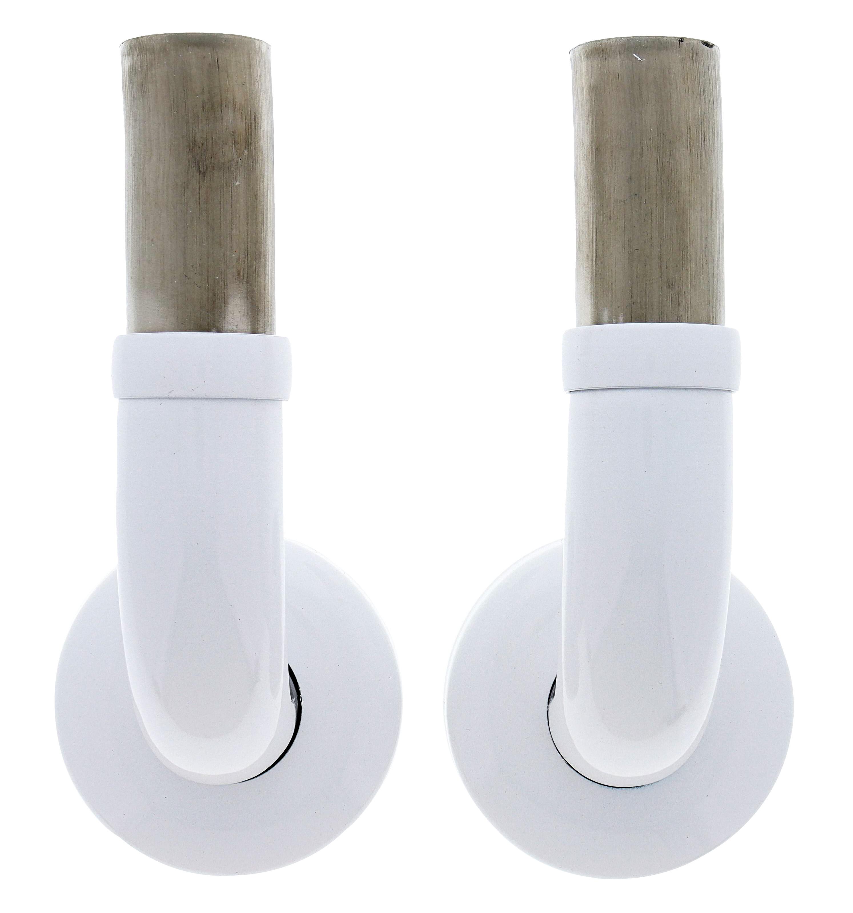 Modular Grab Rails Elbow pair, Standard elbow ends, Concealed Fixing White