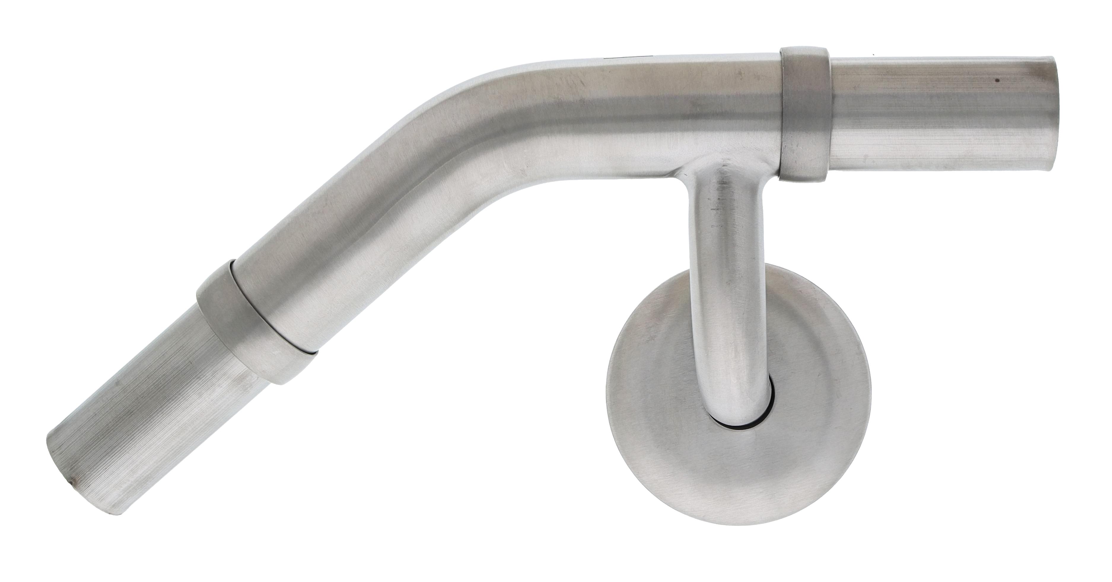 Modular Grab Rails Elbow, Elbow 40 degree lh, diagonally points down, Concealed Fixing Brushed Stainless Steel