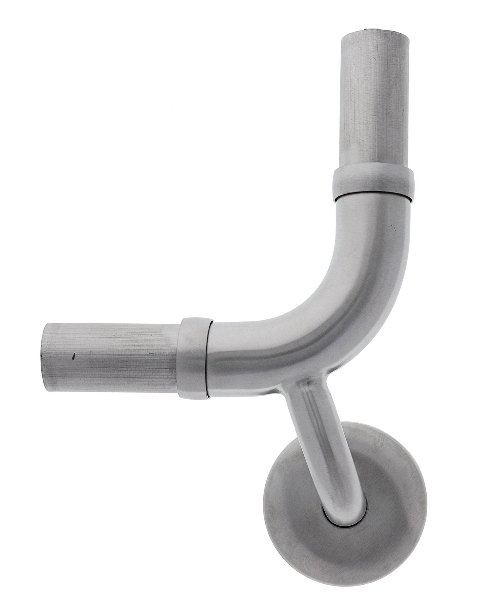 Modular Grab Rails Elbow, Elbow 90 degree vertical centred rh, Concealed Fixing Brushed Stainless Steel